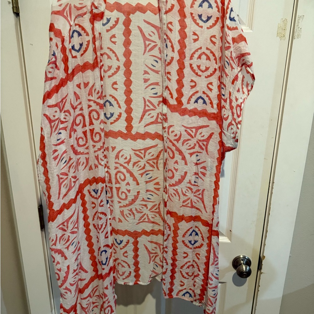 Kori Red and Cream Patterned Fabric